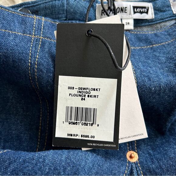 SALE💝 RE/DONE + Levi’s Reconstructed Flounce Skirt—NWT - Picture 6 of 8